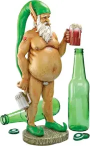 Design Toscano QM14020 Garden Otto Fully Krausened Elf Gnome Statue, 5" Wx5...