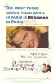 PARIS DOES SUCH STRANGE THINGS MOVIE POSTER Folded 27x41 V.Fine INGRID BERGMAN