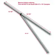 Quest Q64 10 x1 0 SLANT LEG Instant Canopy 2 PEAK TRUSS Bar Replacement Parts