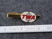 TWA / TRANS WORLD AIRLINES TWIN GLOBES LOGO TIE BAR.