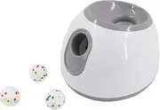 Eaacaa Automatic Ball Thrower for Dogs, 2025 Upgraded Ball Thrower with 3 Tennis Balls, Mentally Stimulating Training Dog Toy for Medium and Large Dogs (Grey)