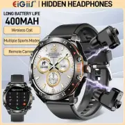 LaNikar Smart Watch Men w/ Built-in Earbuds 100+ Sport Modes Waterproof