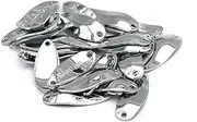 [flivevine] 50 Pieces Fishing Lures Spoons, 4.5g 0.16oz, Saltwater Hard Metal Spinner Baits, Casting Spoon, Silvery Gold Mix Color, for Salmon Bass…