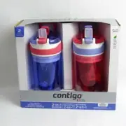 Contigo Kids 2 in 1 Snacker Spill Proof Bottles & Snack Cups Pink Purple 2 Pack