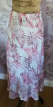 Cotton:On Ladies Skirt Pink Silky Satiny Fabric Size 16 Brand New With Tag