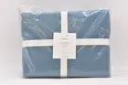 Crate & Barrel Pure Linen Solid Teal Duvet Cover, King NEW