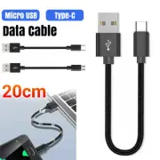 20CM Short Braided Micro USB Cable Fast Sync Charging Data Transfer Cable