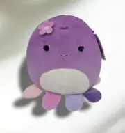Squishmallows 8" Violet Octopus With Flower Purple Plush Stuffed Kellytoy NWT