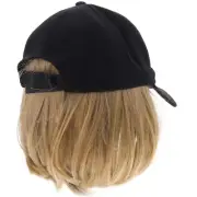 Wig with Fringe Ponytail Canvas Hat High Temperature Fiber Baby