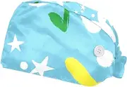 [WOSHJIUK] Working Hat 2 Pack Scrub Caps for Women,Love Summer Floral,Tie Back Cap Adjustable Scrub Hat