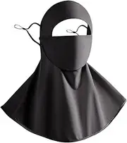 [Generic] UV Face Cover | Anti-UV Face Shield Sun Protection | with Drinking Hole Adjustable Ear Straps Breathable Neck Guard for Gardening Cycling Tennis Farming