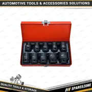 10 Pcs of PK Tool 1/2 Inch Dr 6 Point Low Profile Impact Socket Set Metric Cr-V