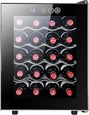20 Bottle Wine Cooler Refrigerator, Freestanding Wine Cooler, Thermoelectric Wine Cooler with Mirrored Glass Door, Freestanding Refrigerator for Home Bar, Kitchenette, Apartment, RV