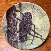 1990 Knowles "The Great Grey Owl" #7 Stately Owls Series W/COA NIB FREE SHIPPING