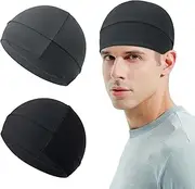 [Qearl] 3 Pcs Men Cooling Skull Caps Helmet Liner Cycling Caps Sweat Wicking Running Beanie Hat for Men Women Multicolor