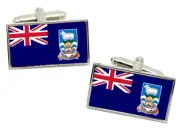 Falkland Islands Flag Cufflinks in Chrome Giftbox