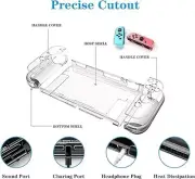 Dockable Clear Case for Nintendo Switch and Joy Con Controller - Crystal Clear