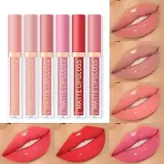 Joyeee Lip Gloss set, 6PCS Lipstick Lipsticks for Women Makeup Set, Nude Liquid Lipgloss High Pigmented Waterproof Long Lasting Professional Lip Stick Gift Kit for Kids Girls Teens Lip Tint Make Up