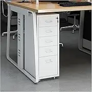 Filing Cabinet Slim File Cabinet with Lock, 5 Drawer Metal Mobile Filing Cabinet for Legal/Letter/A4 Size, Home Office Storage Cabinet Storage Cabinet (Color : White)