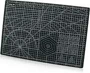 Double-Sided Self Healing Cutting Mat, 18 Inches x 12 Inches Base for Quilting, Sewing Ideal for Sewing Crafts Hobby(A3,Black)