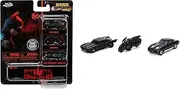 Jada Toys The Batman Nano Hollywood Ride Diecast Vehicle, Black (Pack of 3)