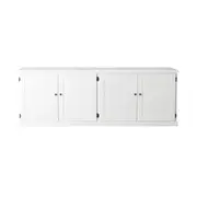 Armand 4 Door Book Cabinet 240 x 83cm White
