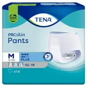 TENA ProSkin Plus Medium Incontinence Pants - 14 Pack, Breathable & High Absorbency