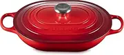 [Le Creuset] Enameled Cast Iron Signature Oval Casserole, 3.75 qt., Cerise