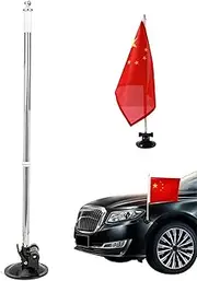 Flagpole Hardware, Telescopic Flag Pole Car Flag Pole Holder with Air Suction Mount Outdoor Suction Cup Flag Holder for Car, Truck, Boat and Vehicle