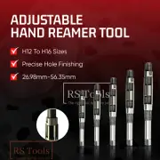 Adjustable Hand Reamer 5 Pcs H12 to H16 1.1/16" 2.7/32" Plus Extension Pilots AU