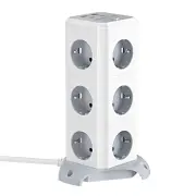 BlitzWolf BW-EC3 3-Layer Vertical Cube EU Socket Plug Power Outlet Extender with 12 AC Outlets / 2 USB-A / 2 USB-C for M