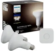 Philips Hue BR30 Starter Kit w/ White LED Smart Bulb, 65W (2 pack)