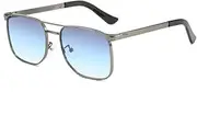 [HPIRME] Sun Glasses Men Metal Outdoors Gradient Color Sunshade Mirror Eyewear Uv400