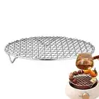 Portable Camping Grill Round Stainless Steel BBQ Grill Net Barbecue Grill Mesh
