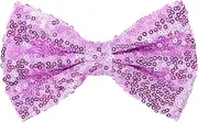 [Neptniopllab] Light Purple Bow Tie for Men Shiny Sequin Bow Tie Sparkling Pre-Tied Bowtie Glitter Christmas Birthday Party Fancy Dress, Light Purple