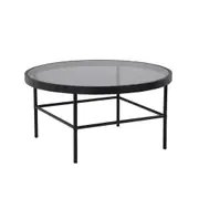 Modern Furniture CASHEL Round Coffee Table 80cm - Smoke & Black