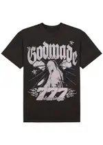 God Made Blessing Printed Cotton T-shirt - Black S