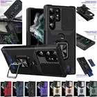 Fr Samsung S25 S24 S23 S22 S21+ Ultra FE Case Armor Stand Camera Cover Card Slot