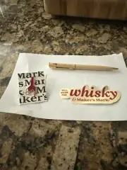 new Maker's Mark Kentucky Bourbon dripping wax Pin Pen & Sticker Makers