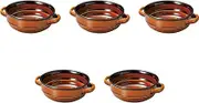 Set of 5, American Line Pot for Both Hands, 6.9 x 5.3 x 2.0 inches (17.5 x 13.5 x 5.2 cm) | Agratin Plate, Ceramic, Setomonohonpo