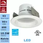 10.5W Nora Lighting 4" Turnable White LED Retrofit Downlight Recessed
