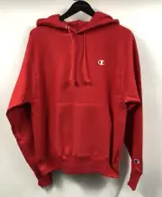 NWT Champion Reverse Weave Hoodie Red Men’s Size Small Embroidered Logo Athletic