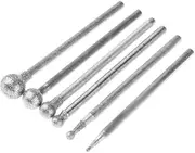 6Pcs 2.35mm Shank Diamond Spherical Polishing Grinding Head Mounted Points Grinding Bit Compatible with Dremel Rotary Tools F Needle Hand Tool Accessories