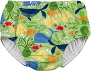 [green sprouts] i play. Snap Reusable Absorbent Swimsuit Diaper-Green Sealife, Lime, 18 Months