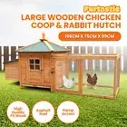 Furtastic Large Wooden Chicken Coop Rabbit Hutch Nesting Box in Fir Wood