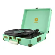 [MB-TR89TBL] Woodstock Retro Turntable Player TIIFFANY Blue, brief-case styled design