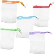 Mikinona 10pcs Soap Foaming Net Exfoliating Soap Pouch Soap Soap Saver Soap Maker Bath Soap Liquid Soap Pouch Soap Pe Network White