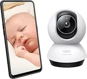 TP-Link Tapo Pan/Tilt AI Smart Home Security Wi-Fi Camera, Baby Monitor, 2K, 4MP, AI Detection & Notification, Night Vision, Two-Way Audio, Sound & Light Alarm, SD Card Slot, No hub Required (TC72)