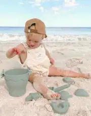 Playground by Living Textiles | Silicone 8pc Bucket & Spade Set ~SAGE/GREEN ~