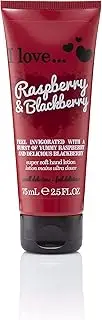 I Love Raspberry & Blackberry Hand Lotion, Helps to Soothe Skin & Hydrate Dry Hands, Formulated With 87% Naturally Derived Ingredients For Soft & Scented Hands, Travel-Size 2.54 fl oz